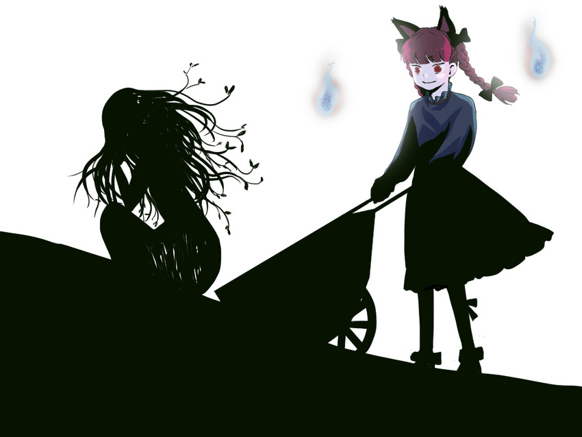 kaenbyou rin and elsa maria (touhou and 1 more) drawn by houzuki_(hotondo)