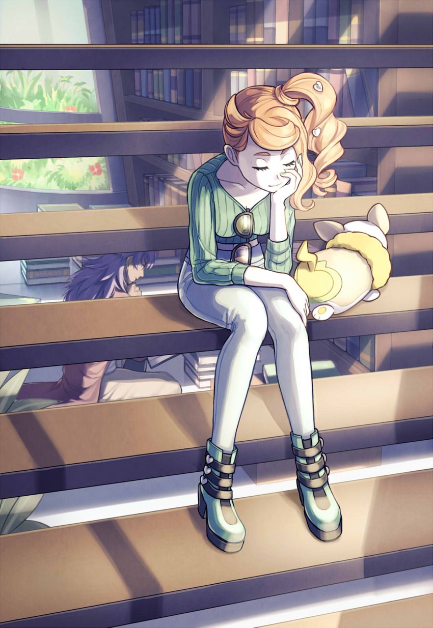 leon, sonia, and yamper (pokemon and 1 more) drawn by mahoshiki