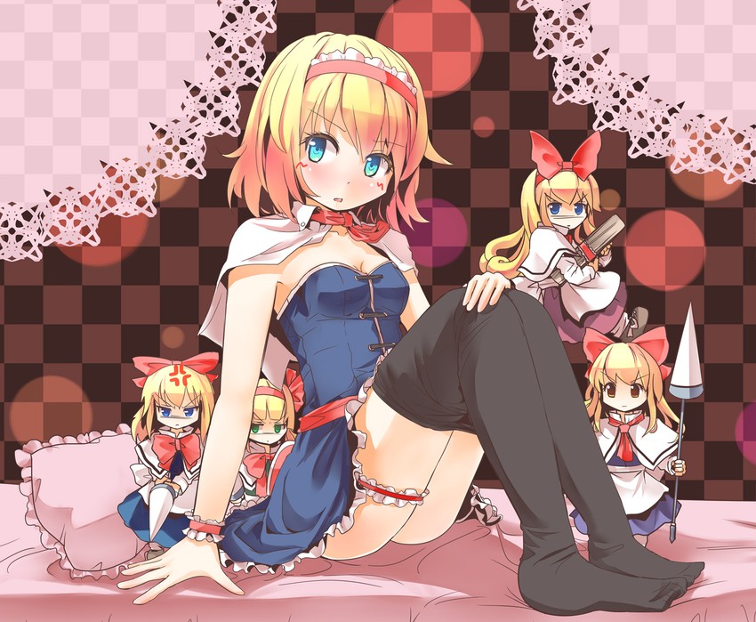 alice margatroid, shanghai doll, and hourai doll (touhou) drawn by culter