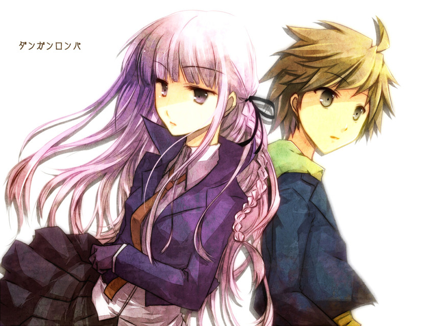 kirigiri kyoko and naegi makoto (danganronpa and 1 more) drawn by arika_(sui_menka)