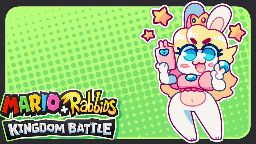 rabbid and rabbid peach (mario and 2 more) drawn by jaltoid