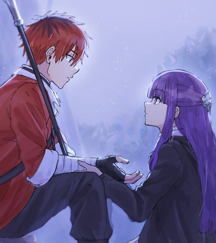 fern and stark (sousou no frieren) drawn by miri_(crafimiri)