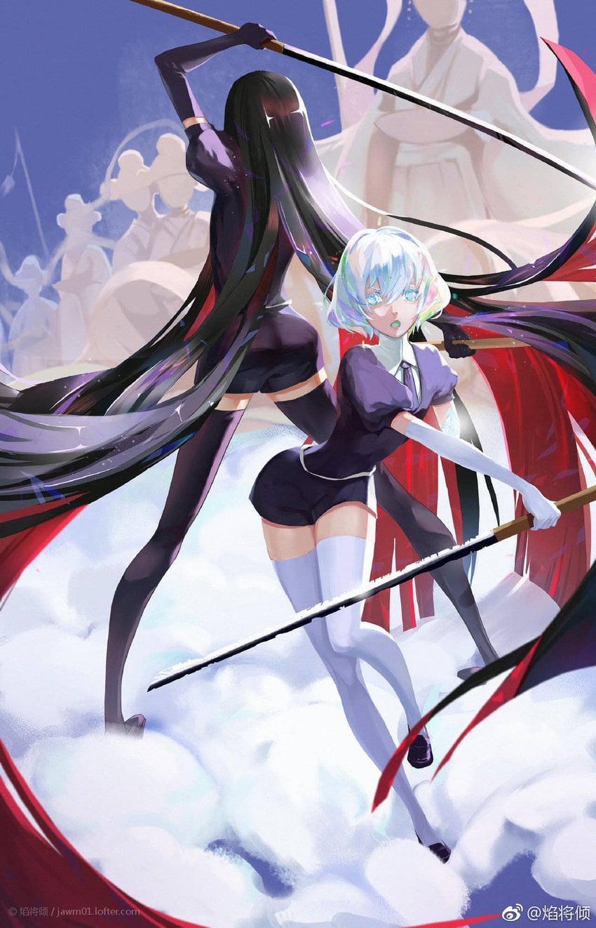 diamond, bort, and tsuki jin (houseki no kuni) drawn by ia_yosa