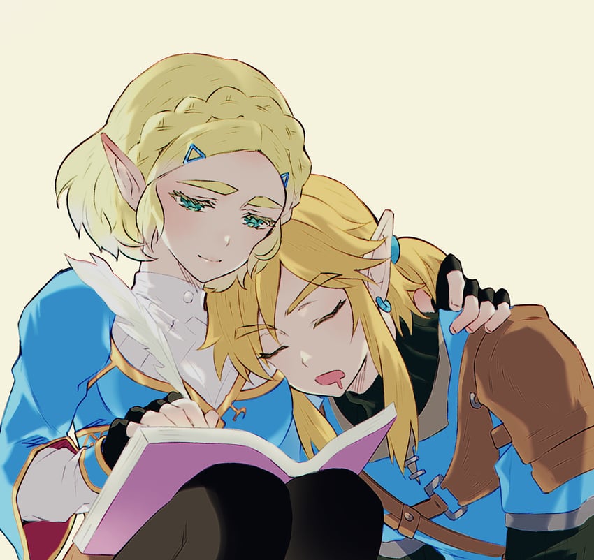 link and princess zelda (the legend of zelda and 1 more) drawn by ayumi_(xiwu)