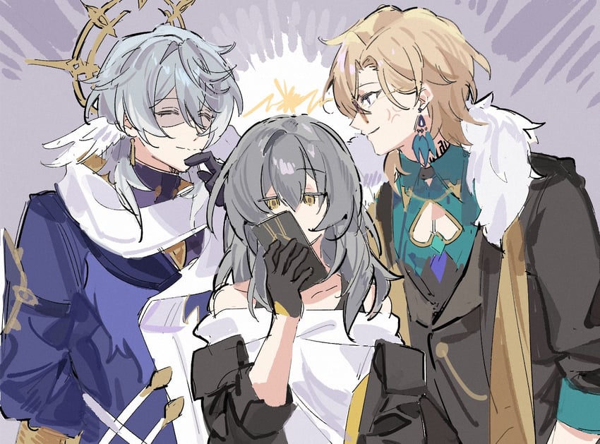 trailblazer, stelle, aventurine, and sunday (honkai and 1 more) drawn by meat7955