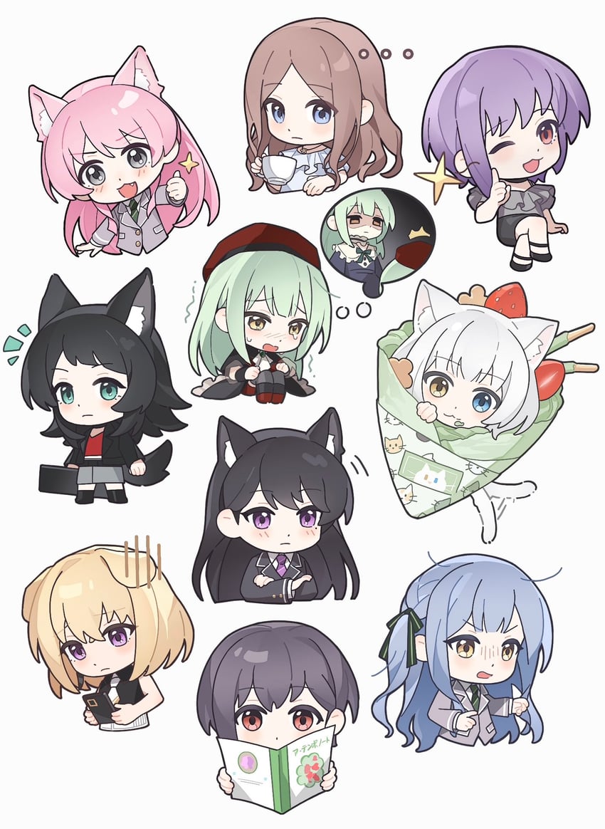 chihaya anon, togawa sakiko, nagasaki soyo, shiina taki, wakaba mutsumi, and 6 more (bang dream! and 1 more) drawn by tomatoo7