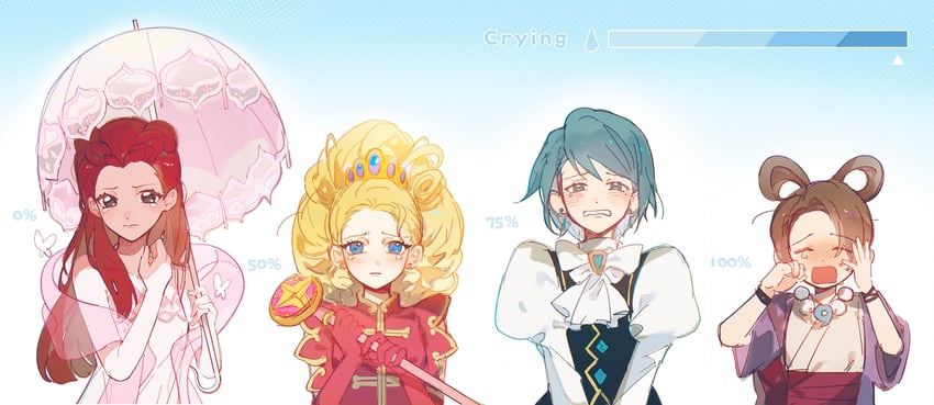franziska von karma, pearl fey, dahlia hawthorne, and regina berry (ace attorney and 2 more) drawn by humi_humi