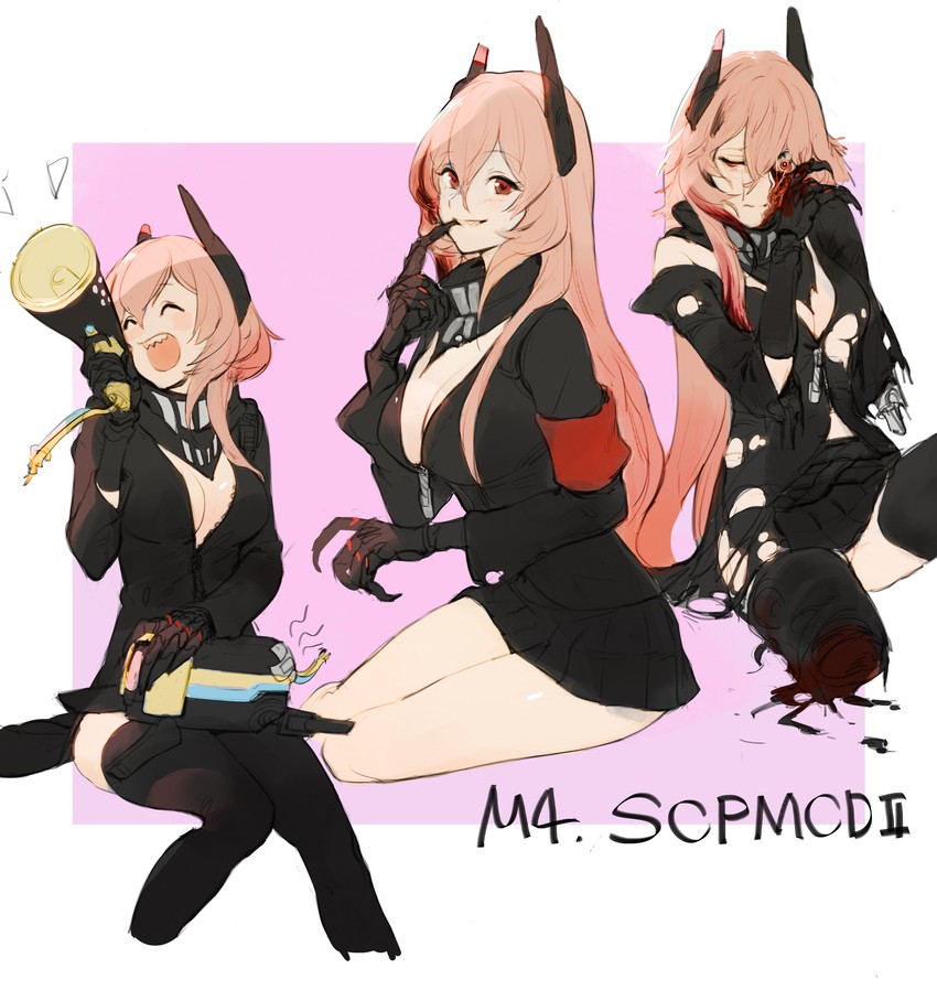 m4 sopmod ii, dinergate, and banana (girls' frontline) drawn by dokshuri