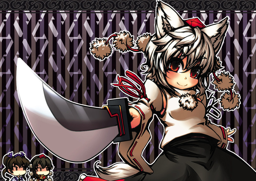 shameimaru aya, inubashiri momiji, and himekaidou hatate (touhou) drawn by tanayuma