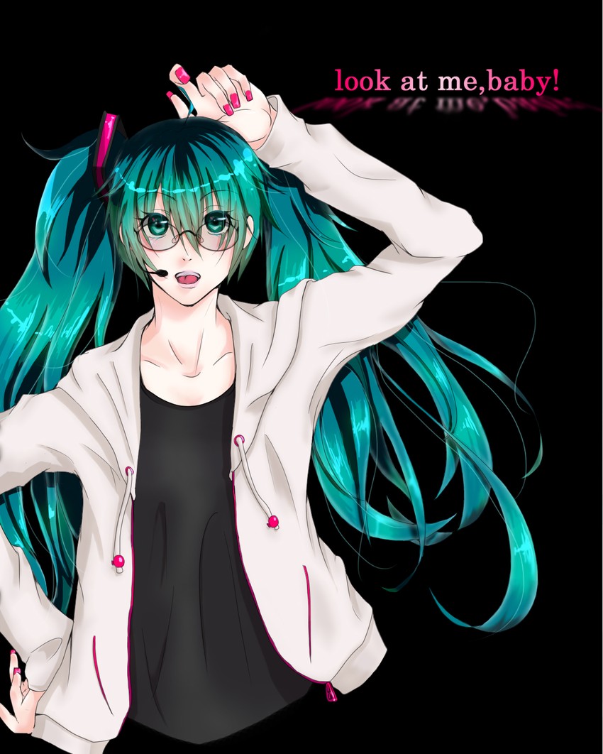 hatsune miku (vocaloid and 3 more) drawn by akari_black_v099d