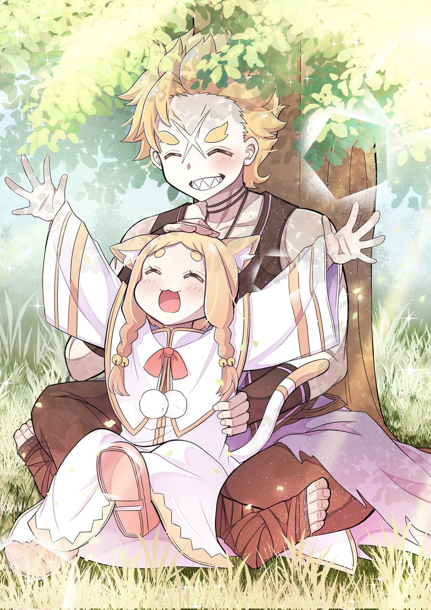 garfiel tinsel and mimi pearlbaton (re:zero kara hajimeru isekai seikatsu) drawn by kirukesariku