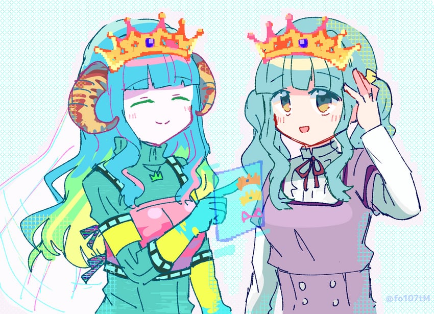 futaba sana and uwasa no sana (mahou shoujo madoka magica and 1 more) drawn by totte
