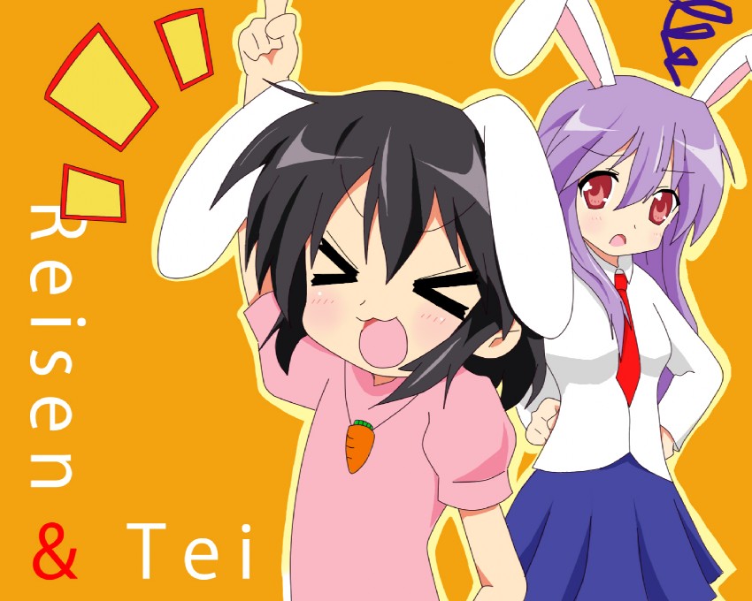 reisen udongein inaba and inaba tewi (touhou) drawn by chiro_(bocchiropafe)