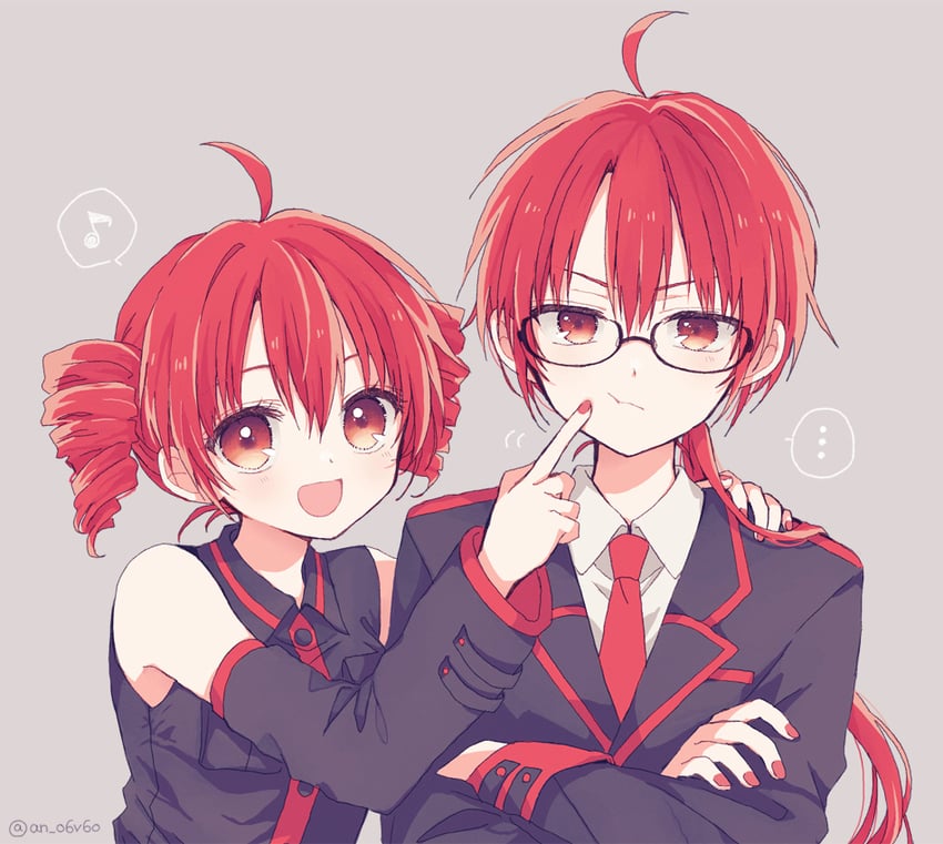 kasane teto and kasane ted (utau) drawn by anzu_(o6v6o)