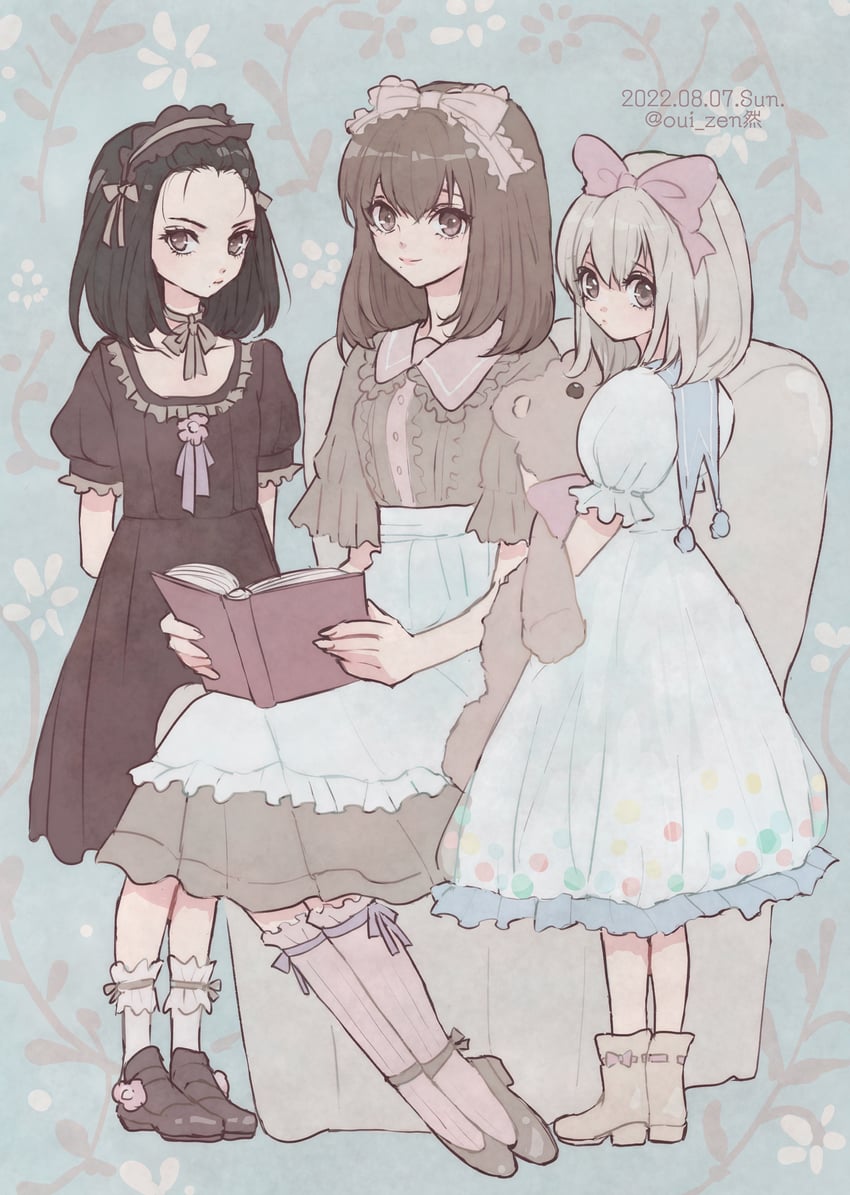 sonomura maki, aki, and mai (persona and 1 more) drawn by oui_zen