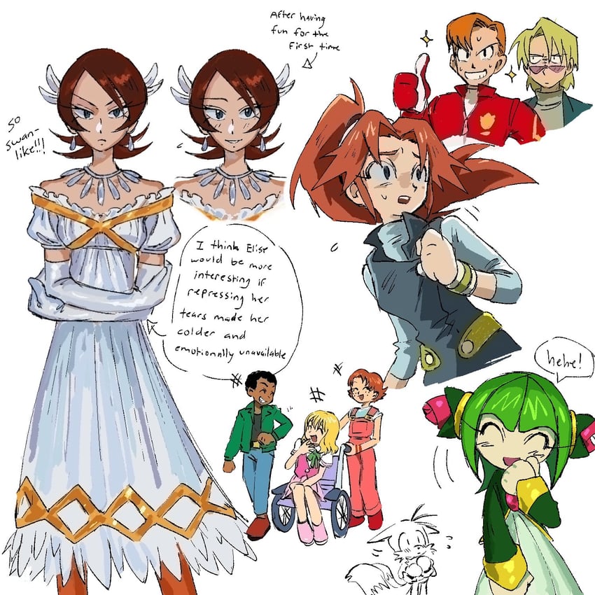 tails, princess elise the third, cosmo, molly, helen, and 3 more (sonic and 2 more) drawn by crunchcontrol