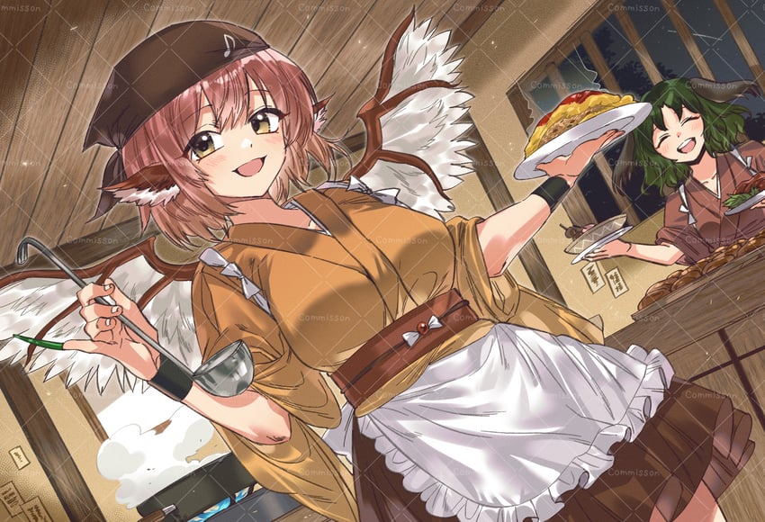 mystia lorelei, kasodani kyouko, and okamisty (touhou and 1 more) drawn by grey_nagato