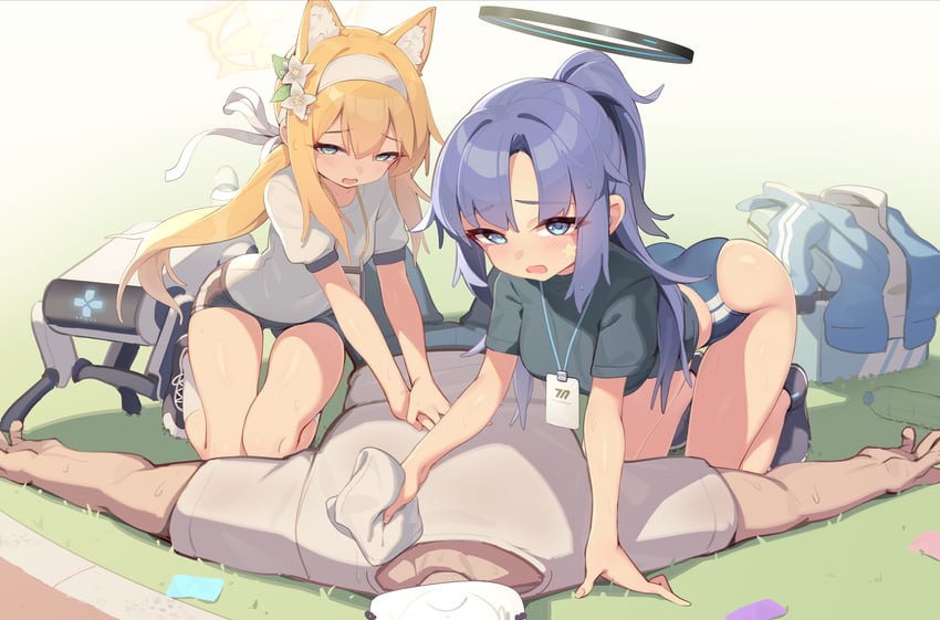 sensei, yuuka, doodle sensei, and mari (blue archive) drawn by sgt-jz