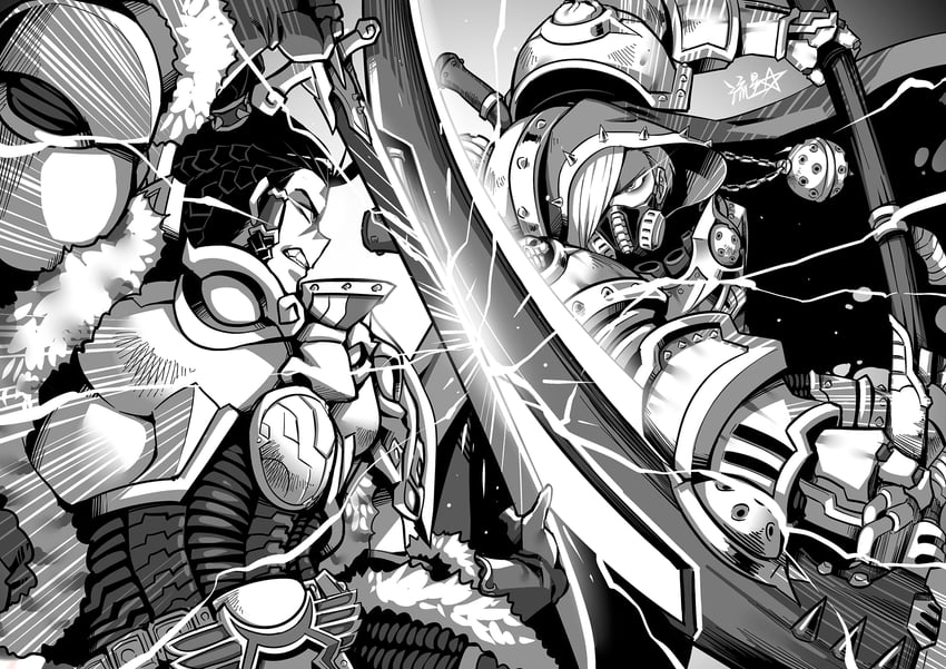 adeptus astartes, mortarion, and jaghatai khan (warhammer 40k) drawn by ryuusei_(mark_ii)
