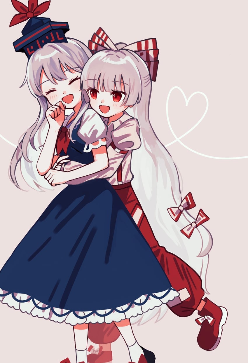 fujiwara no mokou and kamishirasawa keine (touhou) drawn by stella_(pokopokobanana)