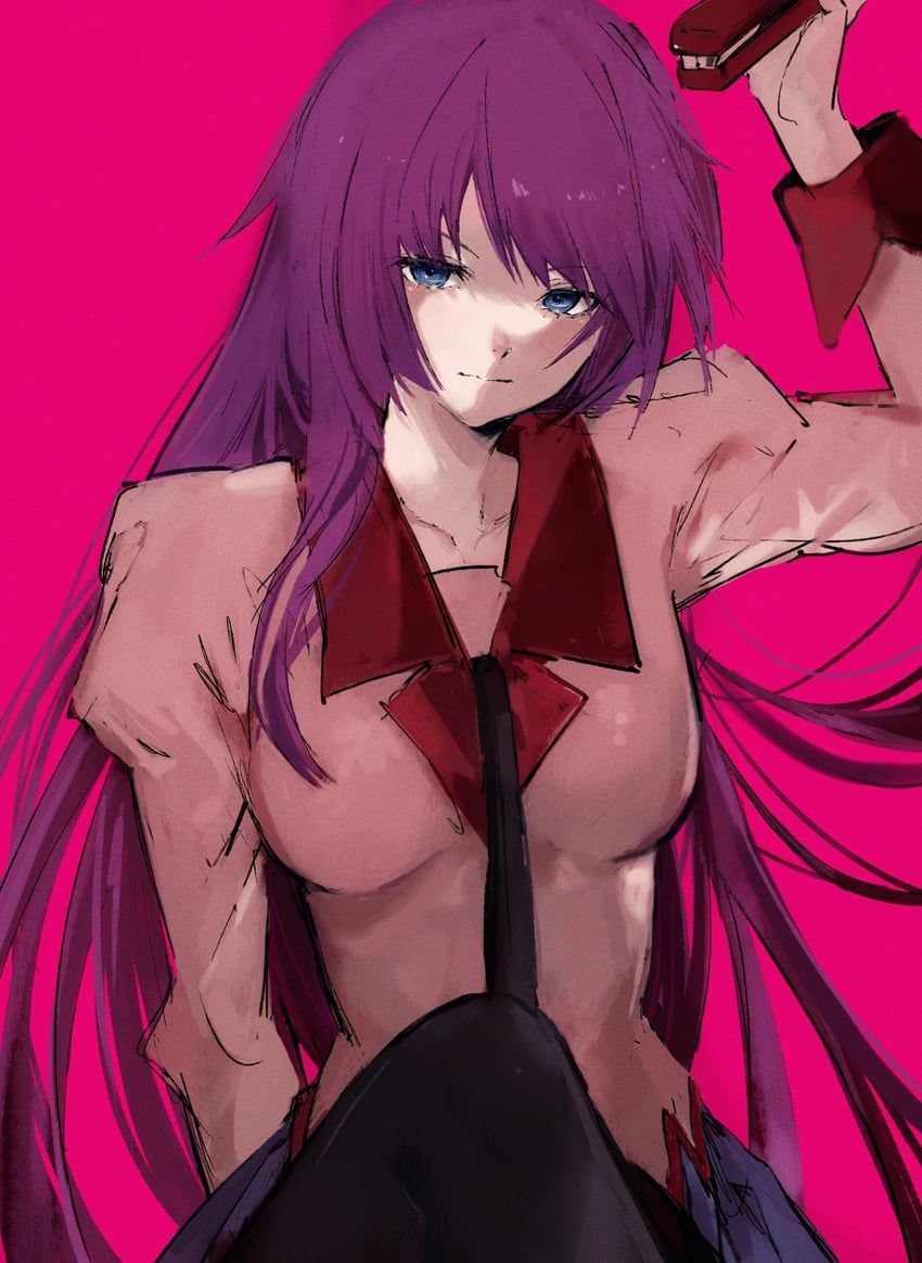 senjougahara hitagi (monogatari and 1 more) drawn by moku_(muooku)