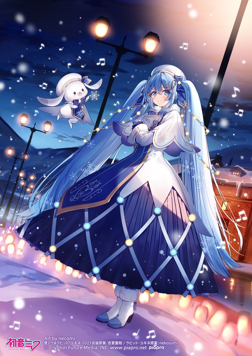 hatsune miku, yuki miku, and rabbit yukine (vocaloid) drawn by necomi