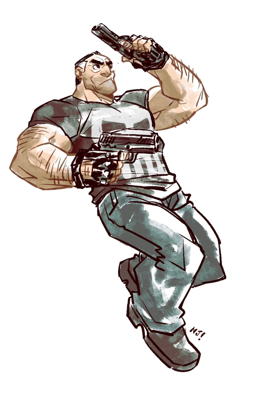 the punisher (marvel and 1 more) drawn by njay