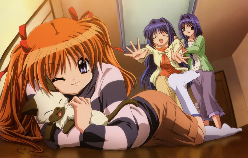 minase nayuki, minase akiko, sawatari makoto, and piro (kanon and 1 more) drawn by ikeda_kazumi