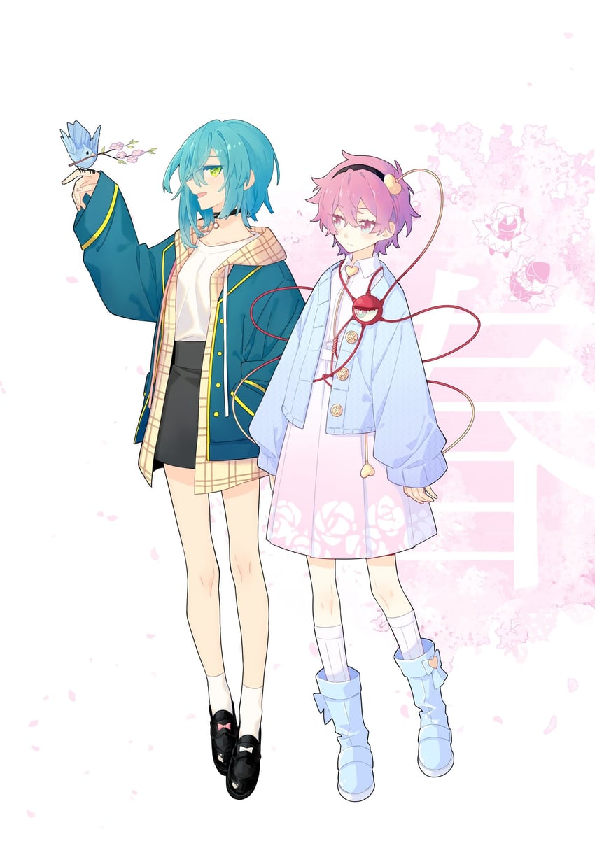 komeiji satori and shiki eiki (touhou) drawn by beichen_xiaobei