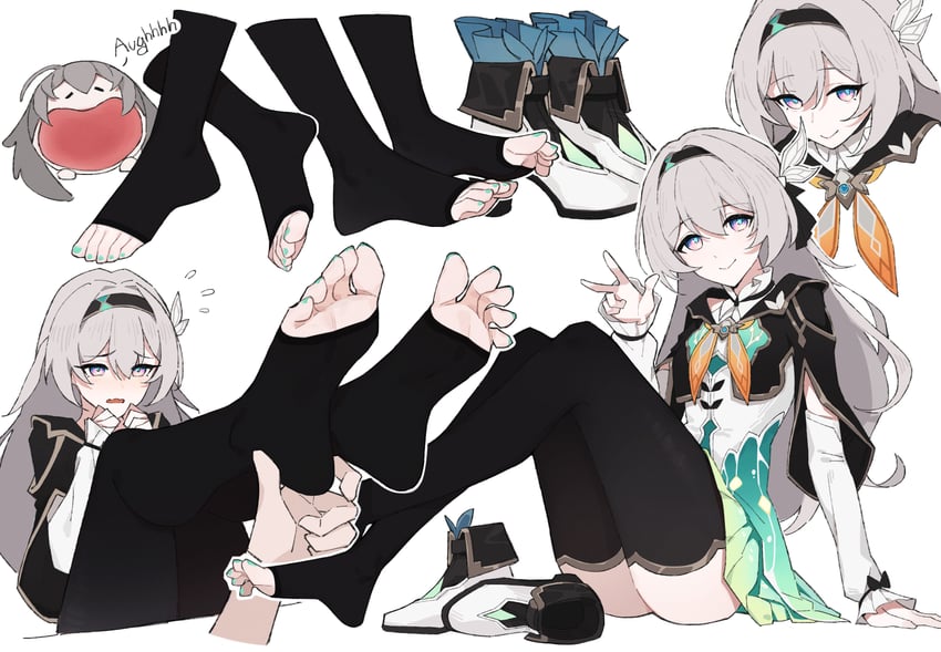 trailblazer, firefly, and stelle (honkai and 1 more) drawn by lan_mao_akko