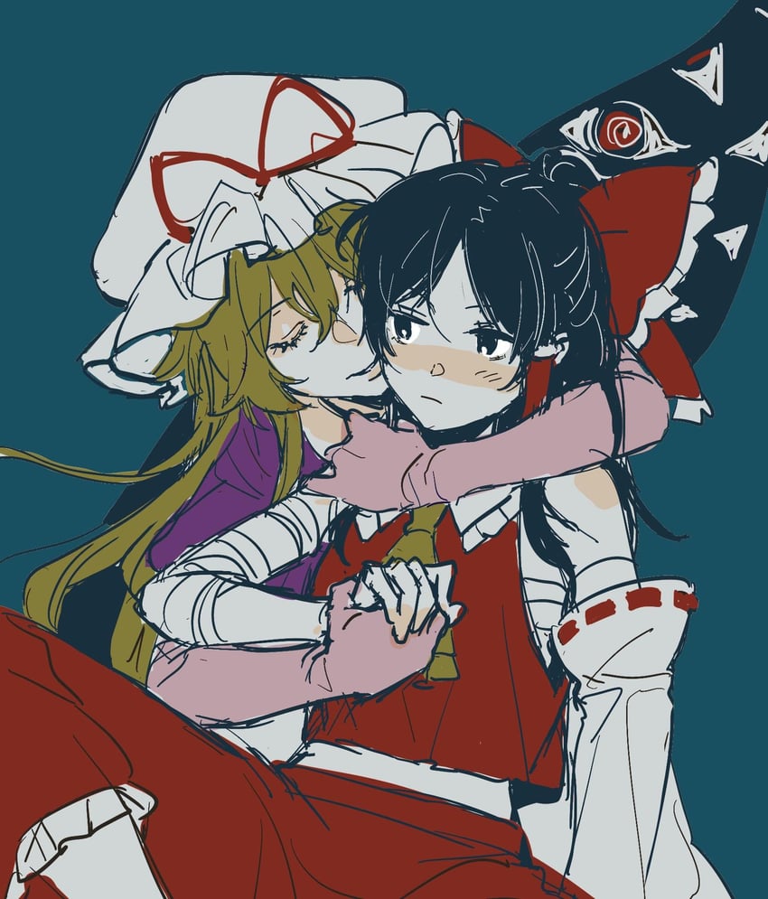 hakurei reimu and yakumo yukari (touhou) drawn by noriuma