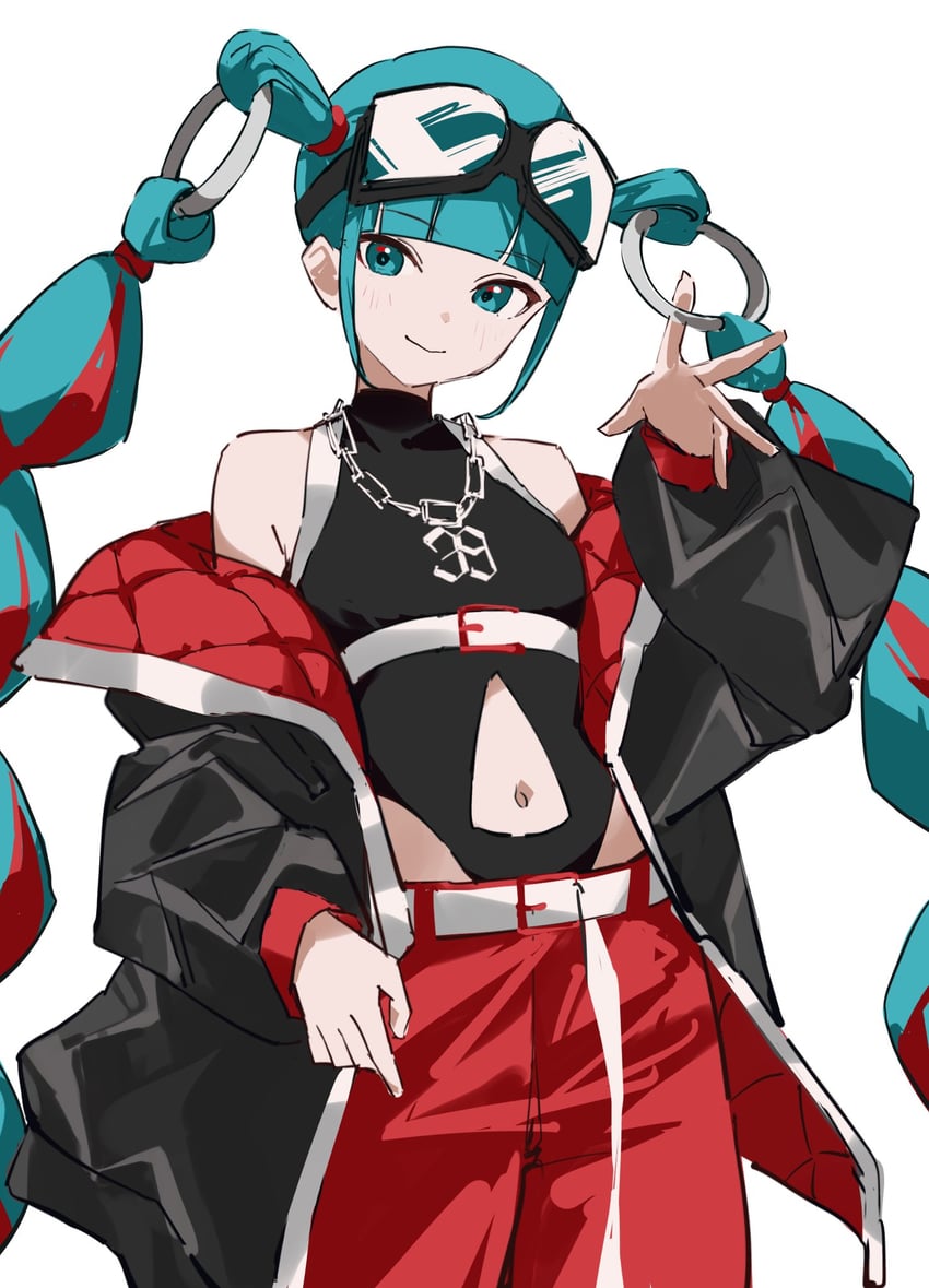 hatsune miku and magical mirai miku (vocaloid and 1 more) drawn by rakugaki_ningen