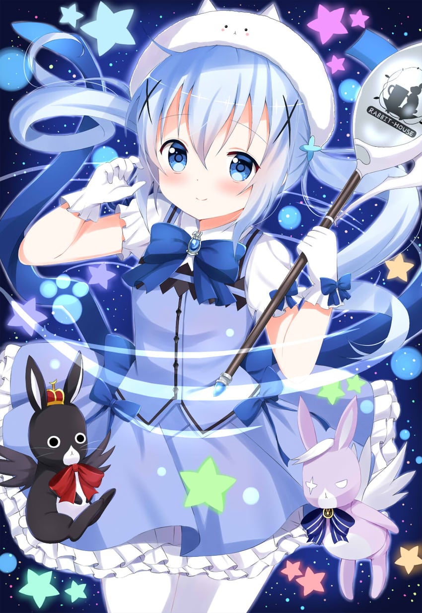 kafuu chino, anko, and wild geese (gochuumon wa usagi desu ka?) drawn by yoboshi