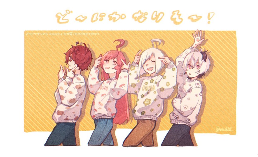 flower, sf-a2 miki, fukase, and utatane piko (vocaloid) drawn by mi_no_take