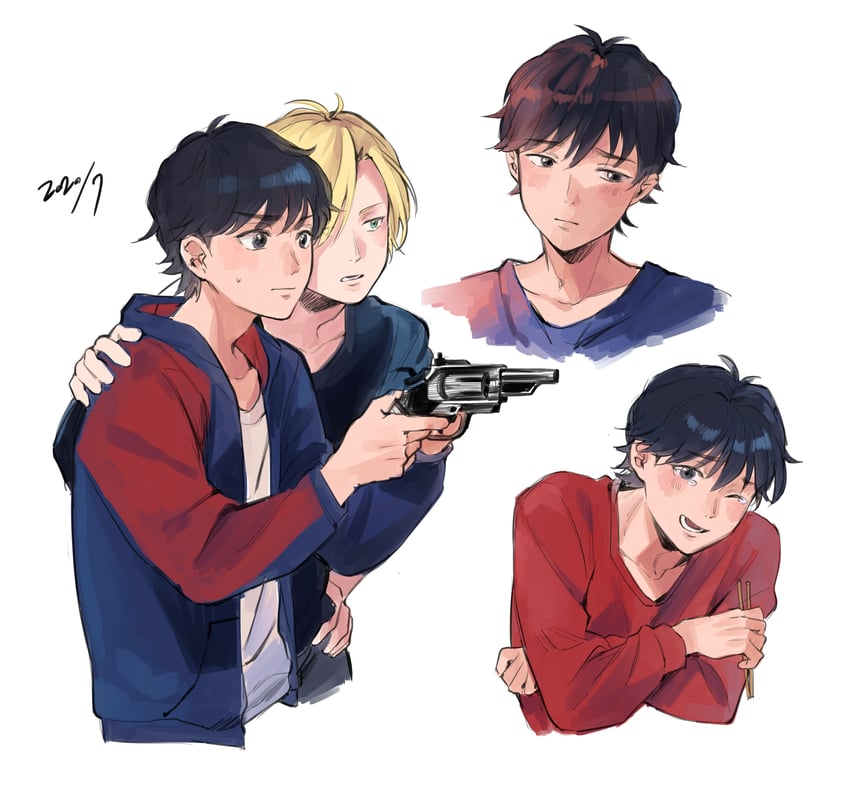 ash lynx and okumura eiji (banana fish) drawn by amo_(amo_0514)