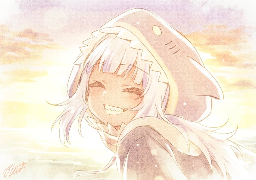 gawr gura (hololive and 1 more) drawn by buru-dai
