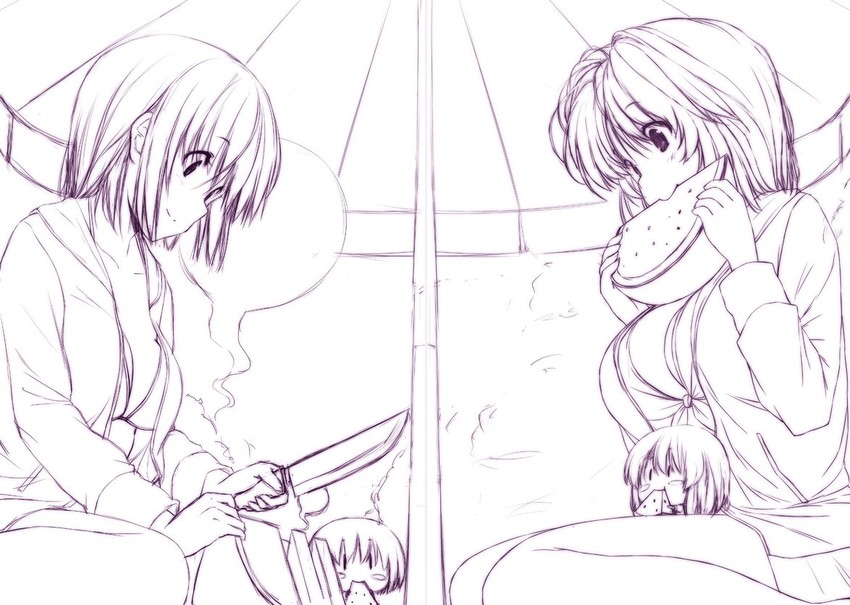 konpaku youmu and saigyouji yuyuko (touhou) drawn by nori_tamago