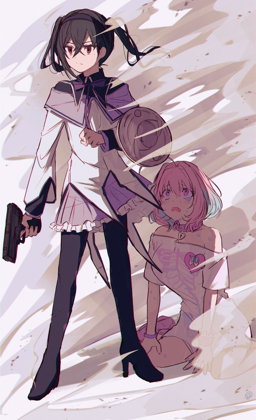 akemi homura, yumemi riamu, and sunazuka akira (idolmaster and 2 more) drawn by hamachamu