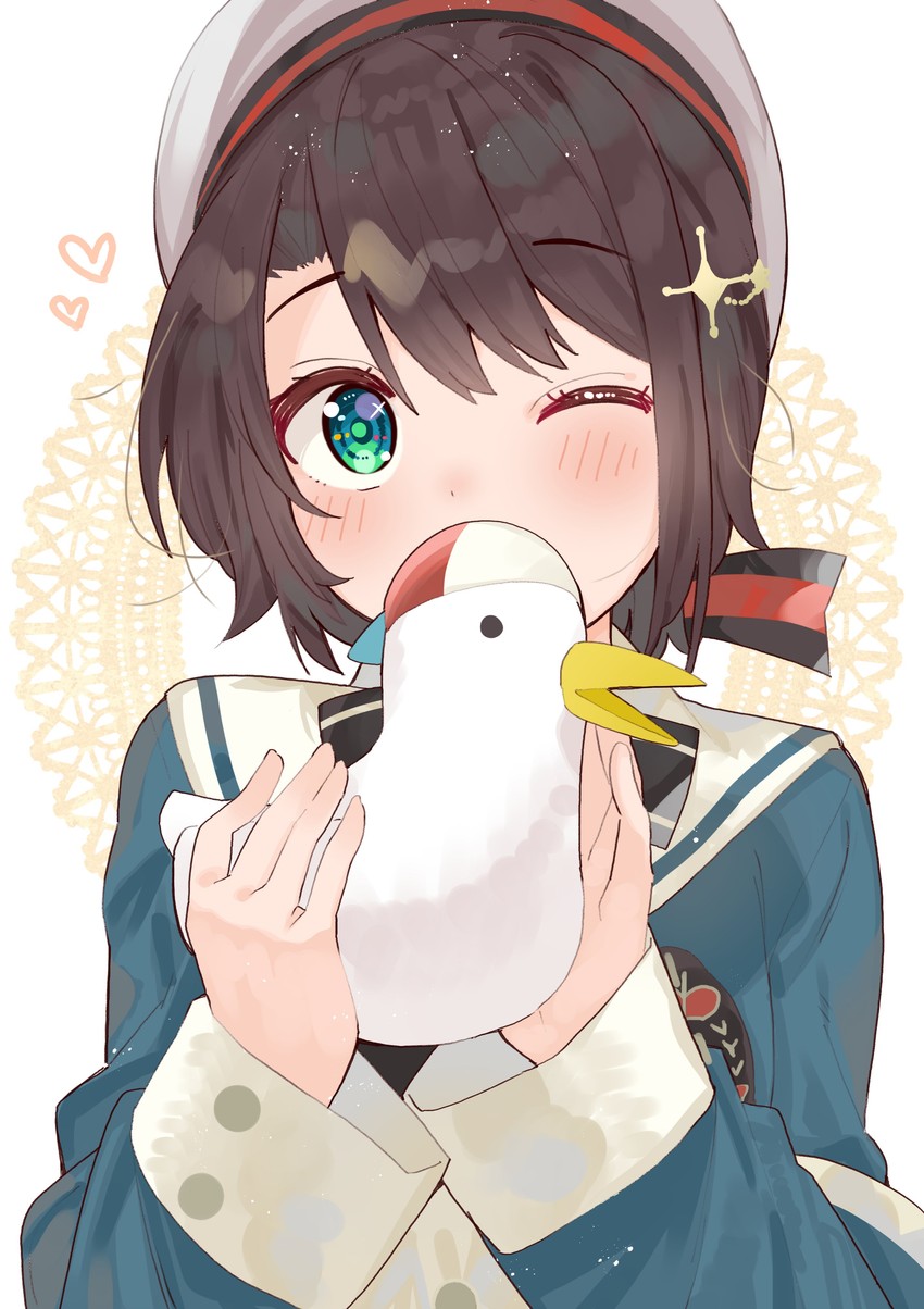 oozora subaru and subaru duck (hololive) drawn by tonarikeru