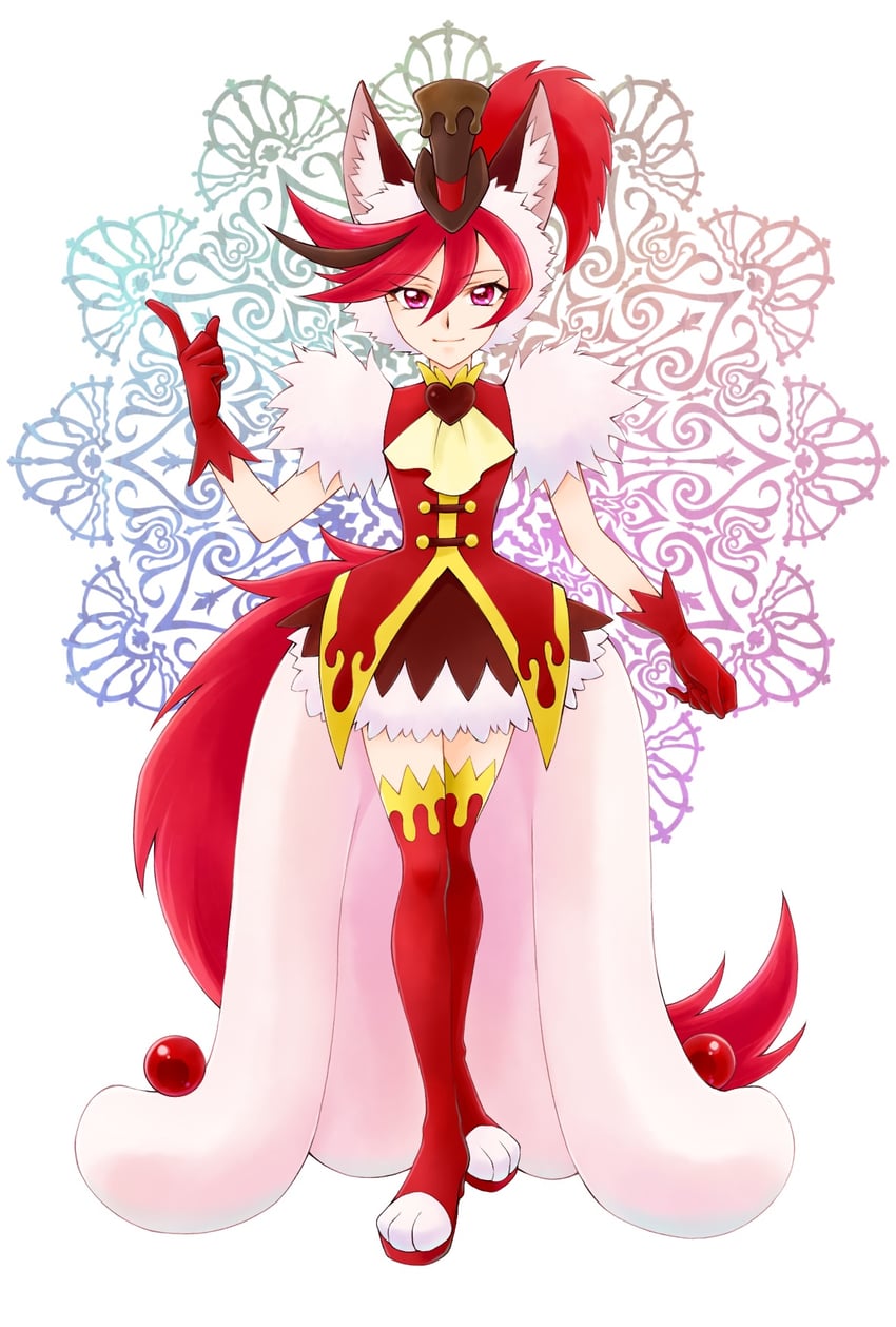 kenjou akira and cure chocolat (precure and 1 more) drawn by aizen_(syoshiyuki)