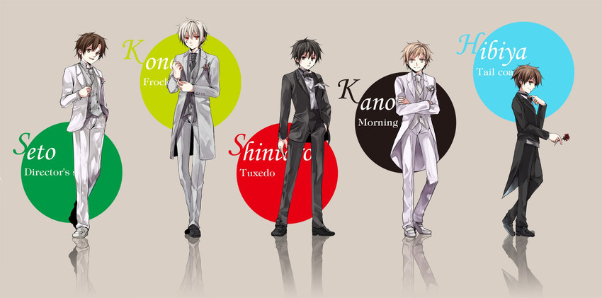kisaragi shintarou, kano shuuya, seto kousuke, konoha, and amamiya hibiya (kagerou project) drawn by iroha_(shiki)