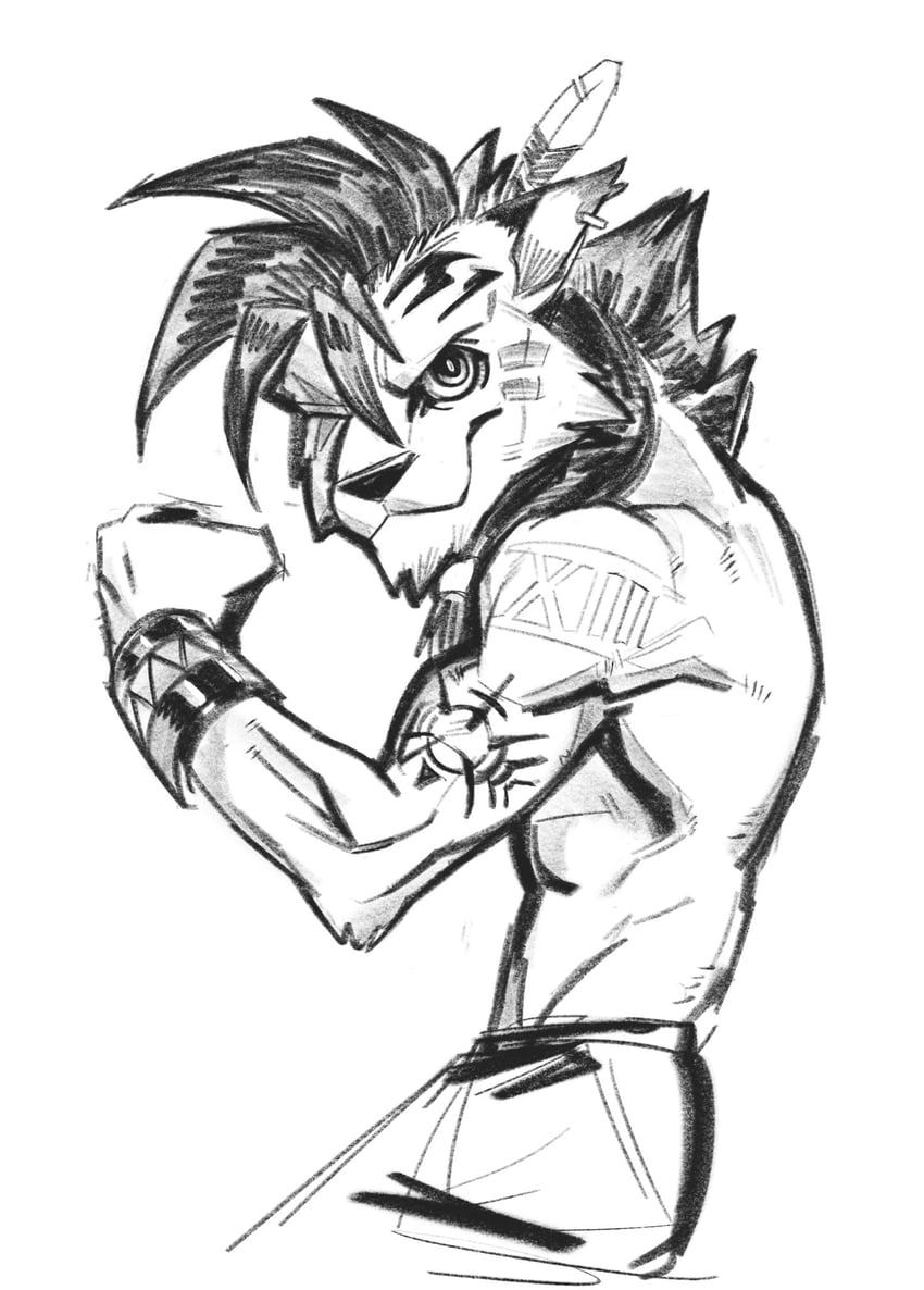 red xiii (final fantasy and 1 more) drawn by artofkurzweil