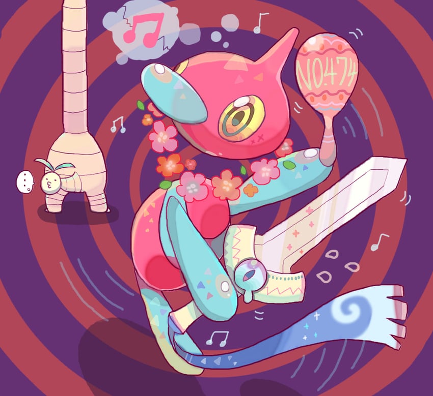 alolan exeggutor, porygon-z, and honedge (pokemon) drawn by akadako