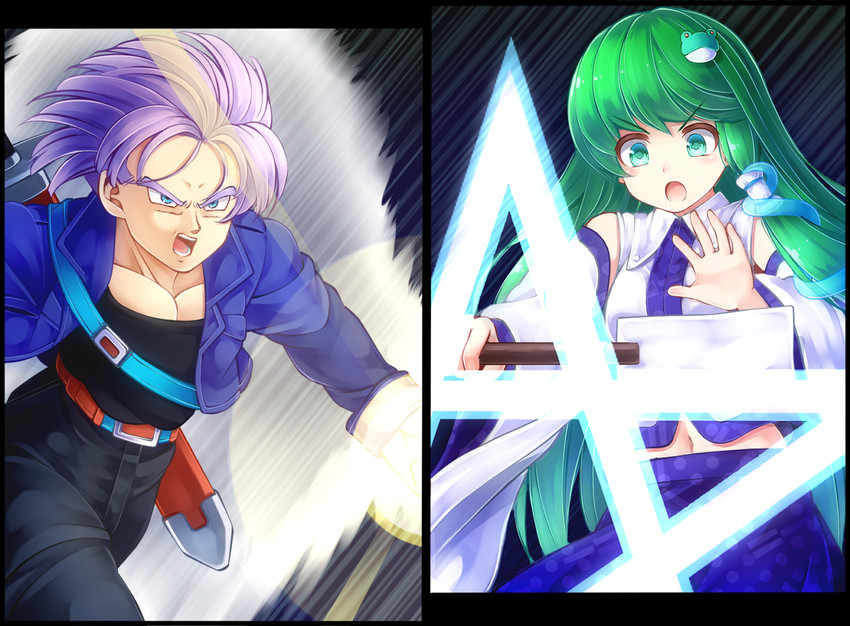 kochiya sanae and trunks (touhou and 2 more) drawn by komimiyako