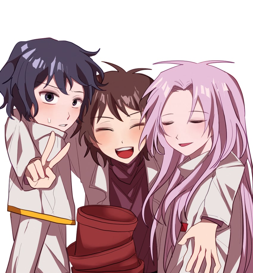 hatsutori hajime, utsugi noriyuki, and harada minoru (saibou shinkyoku) drawn by 1b_(dlqotlswk)