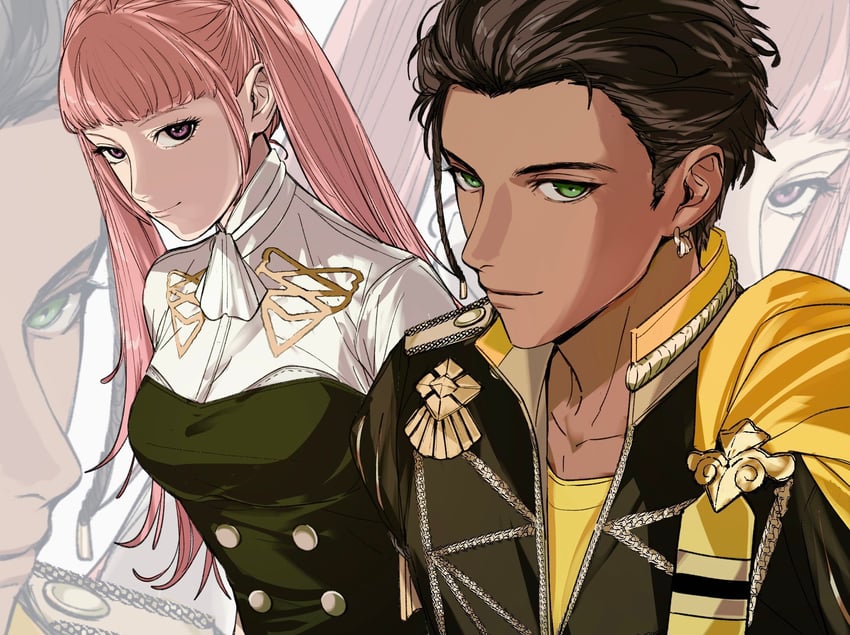 hilda valentine goneril and claude von riegan (fire emblem and 1 more) drawn by amikoiiko
