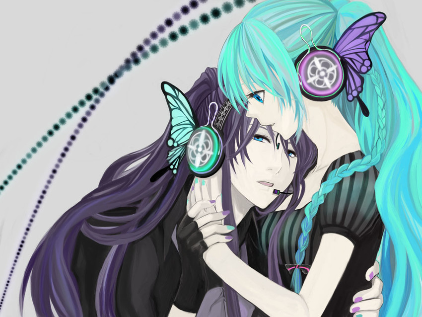 hatsune miku and kamui gakupo (vocaloid and 1 more) drawn by honoka_(pandatype)