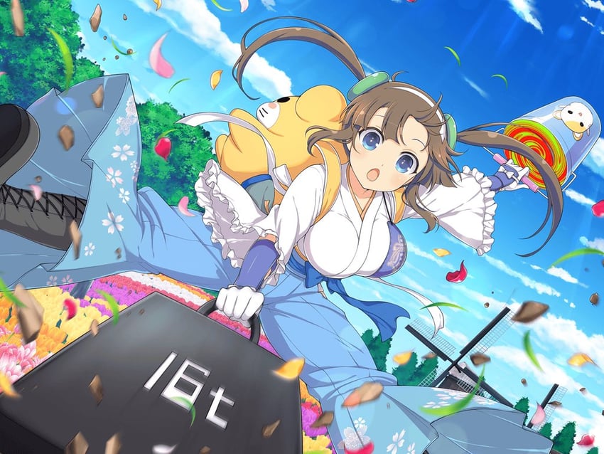 minori (senran kagura and 2 more) drawn by yaegashi_nan