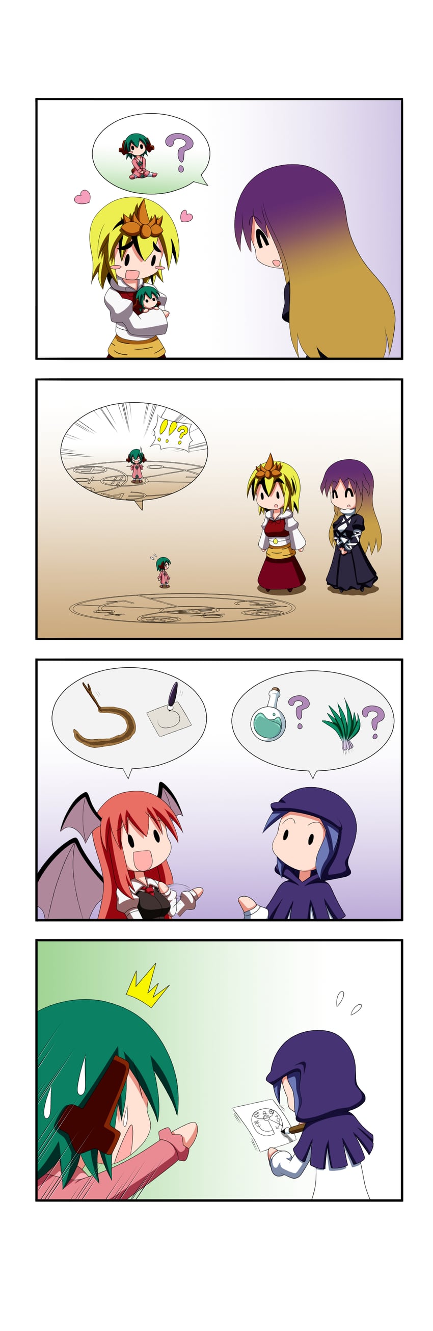 koakuma, hijiri byakuren, toramaru shou, kumoi ichirin, and kasodani kyouko (touhou) drawn by rakugaki-biyori