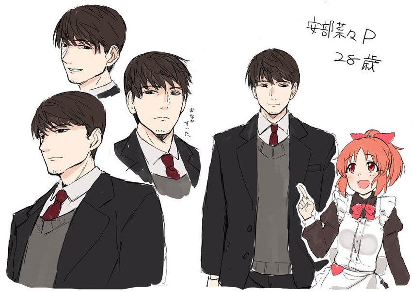 producer and abe nana (original and 2 more) drawn by omaru_gyuunyuu